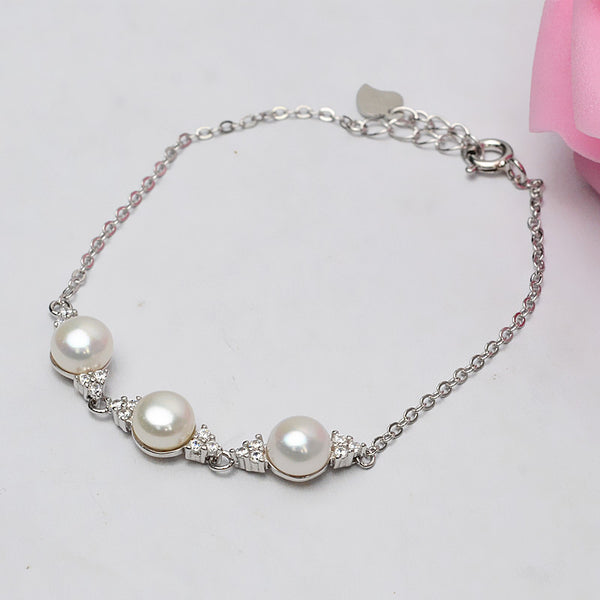 S925 Sterling Silver 3 holders Bracelet pearl holder(Do not include pearl)