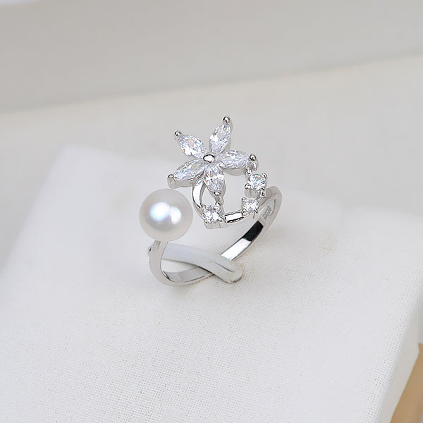 S925 Sterling silver Adjustable Snowflake Ring holder