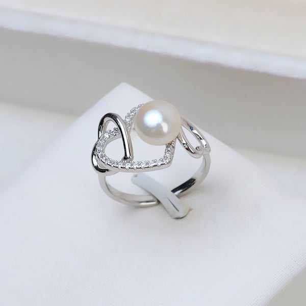 S925 Sterling silver Adjustable 3 hearts Ring holder