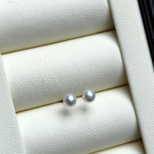 5-6mm Akoya sea water pearls S925 earring studs