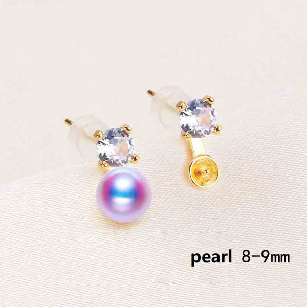 S925 silver needle Earring studs Pearl Holder (Doesn't include pearl) - pearlsclam