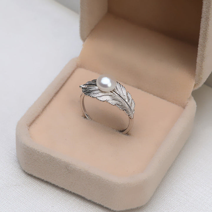S925 sterling Silver Leaves DIY Accessories set(Type A) Ring/Studs/Pendant+Chain(Doesn't include pearl) - pearlsclam
